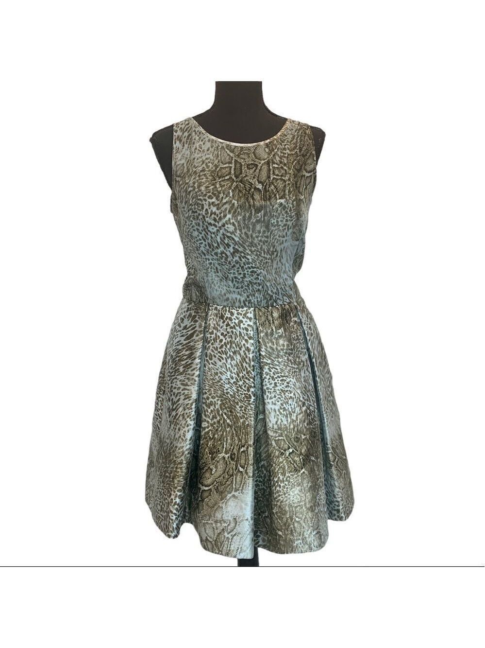 TAYLOR animal snake print A-line dress Sz 12 NWT pockets